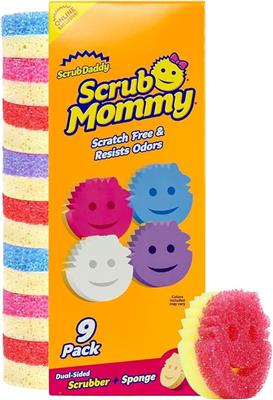 Amazon.com: Scrub Daddy Scrub Mommy Kitchen Sponges for Dishes & Wiping Spills - Dual-Sided Dish Scrubber Sponge for Cleaning - Multi-Colored Bulk Pac