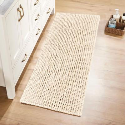 Better Trends Indulgence 20 x 60 Runner 100% Cotton Chenille Bath Rug, Non-Slip Backing, Soft Absorbent Bath Mat, Machine Washable, Sand : Target