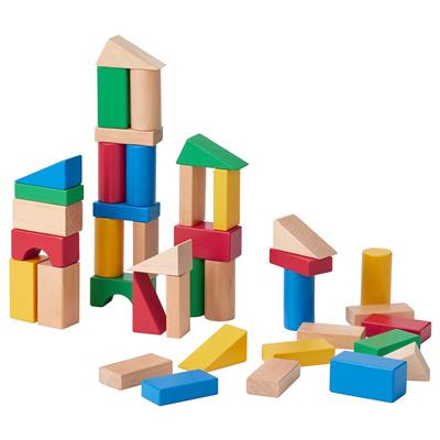 UNDERHÅLLA 40-piece wooden building block set, multicolor - IKEA CA