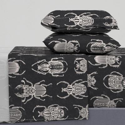 Dark Academia Sheets - Dark Academy Beetles by Garabateo - Beetles Entomology Arthropods Bug Cotton Sateen Sheet Set Bedding by Spoonflower - Etsy