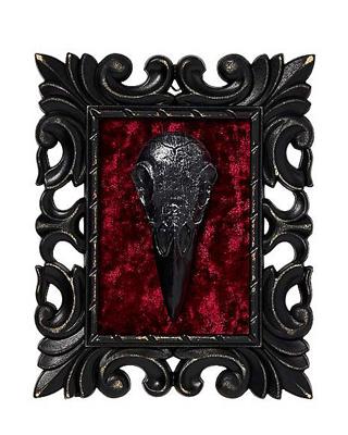 Gothic Noir Velvet Raven Skull Sign - Spirithalloween.com