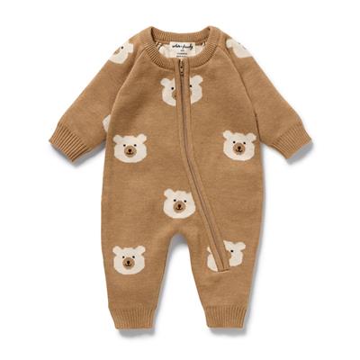 Wilson & Frenchy Beary Cute Organic Knitted Jacquard Growsuit