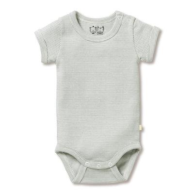 Wilson & Frenchy Organic Stripe Rib Bodysuit Fern