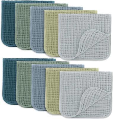 Amazon.com: Comfy Cubs Muslin Burp Cloths 20 x 10, Pack of 10 - Large, 6-Layer, Ultra Absorbent 100% Cotton for Baby Drool and Messes - Soft, Safe &