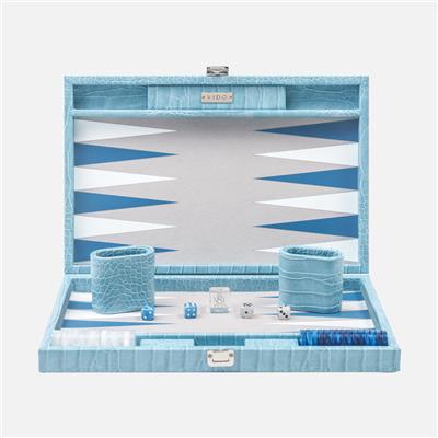 Backgammon Medium Set Blue Alligator – VIDO UK