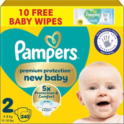 Pampers New Baby Nappies Size 2 + Wipes : Amazon.co.uk: Baby Products