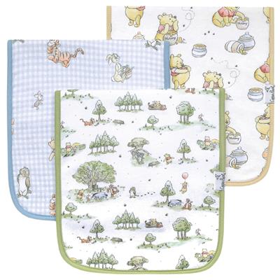 3 Pack Premium Burp Cloths - Hundred Acre Wood – Copper Pearl
