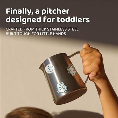 Amazon.com: APLAINR Montessori Kids Pitcher, Small Milk & Water Jug for Toddlers | Mini Stainless Steel Pitcher for Pouring Practice, Personalize with
