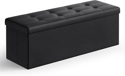 Amazon.com: SONGMICS MAZIE Collection - 43 Inches Folding Storage Ottoman Bench, Ottoman with Storage, Foot Rest Stool, Load 660 lb, for Living Room,