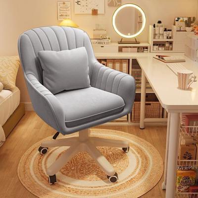 Amazon.com: XUEGW Velvet Desk Chair with Pillow Upholstered Vanity Chair for Girls Women, Home Office Computer Task Chair with Wheels Swivel Rolling A