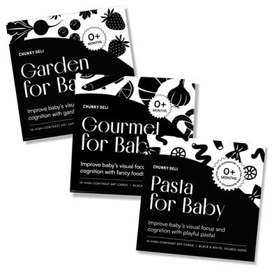 High Contrast Baby Art Cards 3-Pack Bundle | Chunky Deli