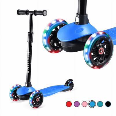 Hishine Kids Kick Scooter with 3 Light-Up Wheels, Adjustable Height, Ages 2-7, Boys & Girls, Blue - Walmart.com