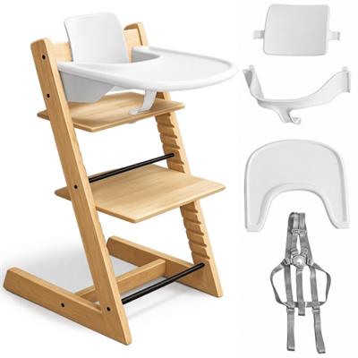 MotionGrey Blessy Wooden High Chair with Tray. The Perfect Adjustable Baby Highchair Solution for Your Babies and Toddlers or as a Dining Chair. (6 Mo