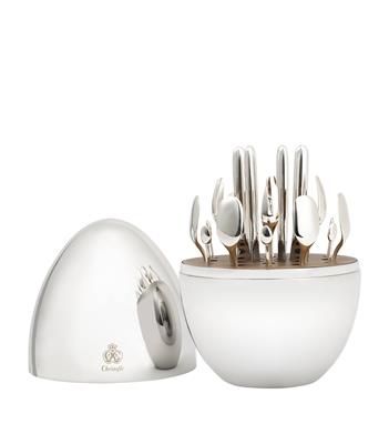 Christofle Mood Party 24-Piece Silver-Plated Flatware Set with Chest | Harrods UK