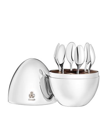 Christofle Mood Coffee 6-Piece Silver-Plated Espresso Spoon Set with Chest | Harrods UK