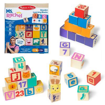 Melissa & Doug Ms. Rachel Letter, Number, and Game Wooden Learning Blocks with Activity Cards : Target