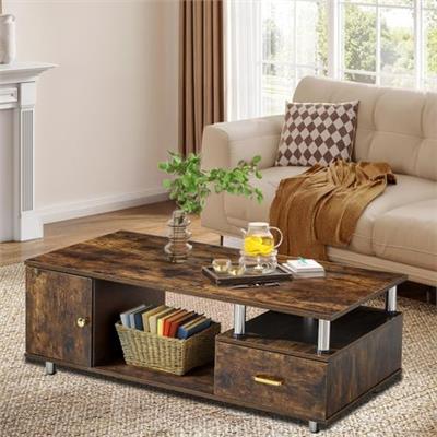 Coffee Table Wooden Center Table Rustic Tea Table with Storage Drawer | Shop Today. Get it Tomorrow! | takealot.com