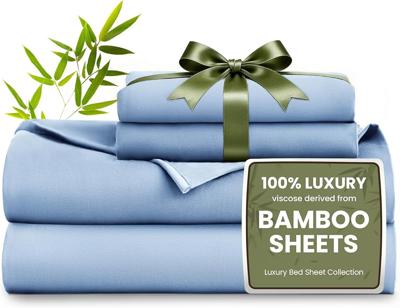 Amazon.com: Loves cabin 4 Piece Queen Sheet Set, 100% Rayon Derived from Bamboo, Cooling & Breathable, Soft Silky Deep Pocket up to 16, Hotel Luxury