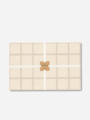 Faux Leather Stitched Placemats 2 Pack 45cm Natural | Bash
