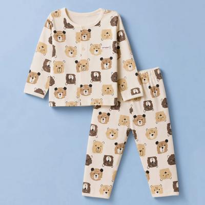 Buy ToffyHouse Single Jersey Knit Full Sleeves Co-Ords T-Shirt & Pyjama Night Suit with Bear Print - Beige for Both (12-18Months) Online in India, Sho