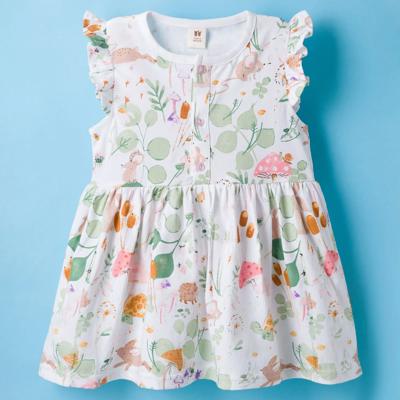 Buy ToffyHouse Single Jersey Knit Half Frill Sleeves Frock with Floral Print - White for Girls (12undefined18undefined) Online in India, Shop at First