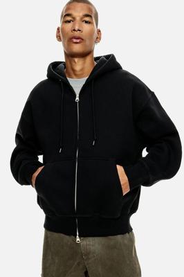 Oversized fit zip-through hoodie - black - 1304549001 H&M Hoodies & Sweats | Superbalist