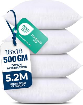 Amazon.com: Utopia Bedding Throw Pillows, Decorative 18x18 Pillow Inserts, Set of 4 | Down alternative pillow insert with plush fluffy fill for beds s