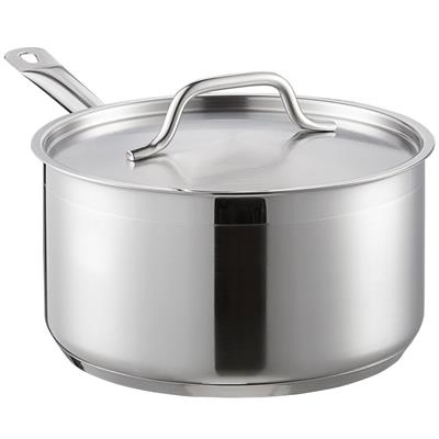 Vigor SS1 Series 6 Qt. Stainless Steel Sauce Pan with Aluminum-Clad Bottom and Cover
