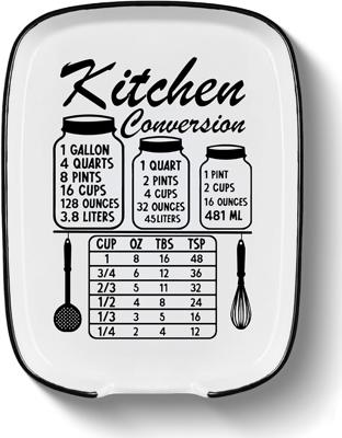 Amazon.com: Funny Spoon Rest for Stove Top, Ceramic Spoon Holder for Kitchen Counter | Large Cooking Utensil Rest, Conversion Chart Modern Farmhouse K