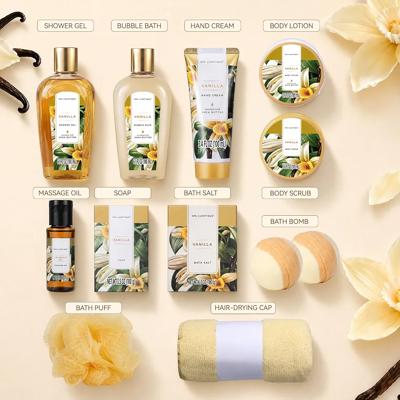 Spa Gift Baskets for Women, Spa Luxetique Spa Gifts for Women, Birthday Gifts Spa Kit, 12pc Vanilla Bath Set, Womens Self Care Valentines Day Gift :