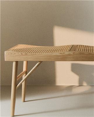 WOOD AND RATTAN BENCH | Zara Home United Kingdom