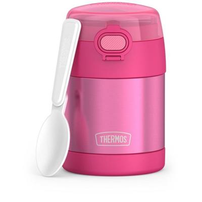 Thermos Kids 10oz FUNtainer Stainless Steel Food Jar with Snack Top & Spoon - PINK : Target