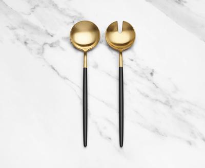 Regan 2-Pc Salad Utensils, Gold & Black