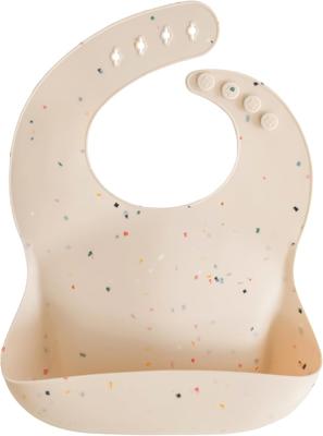 Amazon.com: mushie Silicone Baby Bib | Adjustable Fit Waterproof Bibs (Vanilla Confetti) : Baby