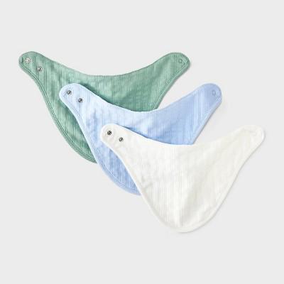 Baby Cotton 3pk Bibs - Cloud Island™ Blue/green/white : Target