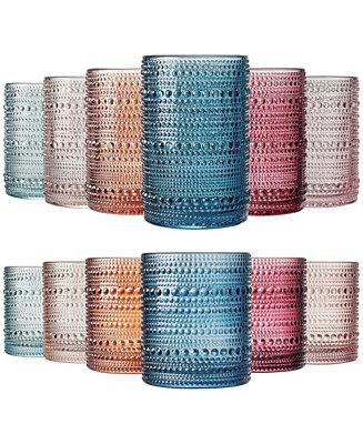 The Wine Savant Beaded Hobnail Drinking Glasses, Set of 12 - Macys