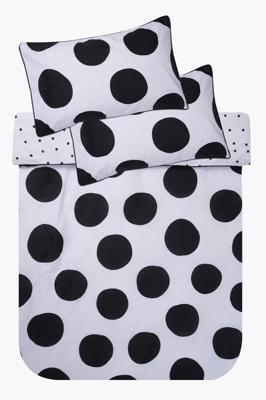 Polycotton Polka Dot Reversible Duvet Cover Set