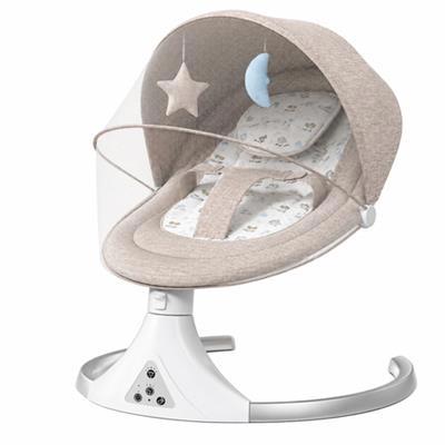 Electric Baby Rocker with Canopy - Infant Soothing Swing Bed with Mosquito