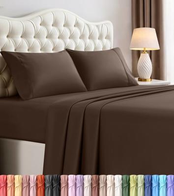 Amazon.com: Queen Sheets Set, 4 Pieces 16 Deep Pocket Hotel Luxury Bed Sheets, Brown | Extra Soft Bedsheet Set for Kids, Women & Men, Comfy & Breathab