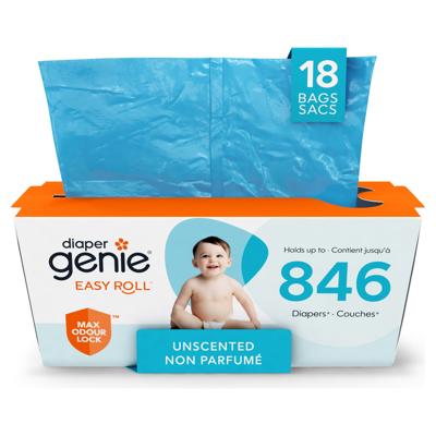 Diaper Genie Easy Roll Odour Lock Diaper Pail Refill, Unscented, 18 Bags - Walmart.ca