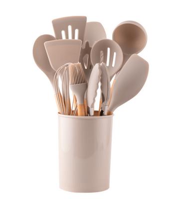 Silicone Utensil Set 12-Piece | Bamboo Handle With Holder
 – Hom & Ember