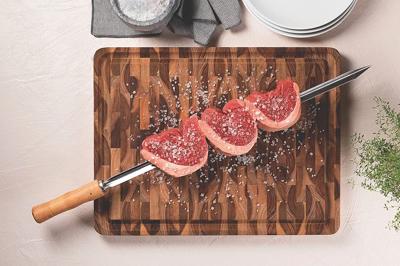 Tramontina Teak End Wood Solid Chopping Board 45 x 34 x 3 cm : Amazon.ie: Home & Kitchen
