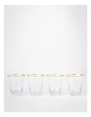 Heritage Gabrielle Tumbler Set of 4 Gold Rib in Clear | MYER