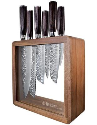 Baccarat Baccarat Damashiro EMPEROR Mozukai 7 Piece Knife Block in Brown | MYER