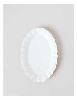 Heritage Bella Scalloped Oval Plate Small in White | MYER