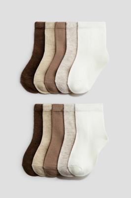 Brown/light beige 10-pack Socks for kids | H&M US
