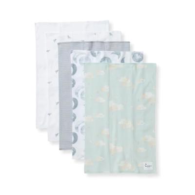 Burts Bees Baby 100% Organic Cotton Burp Cloths, 17x11.75 in, 5-Pack