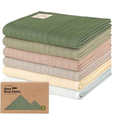 Organic Cotton Burp Cloths Baby Girl, Boy, 6pk Burp Rags (Hedges, Stria)