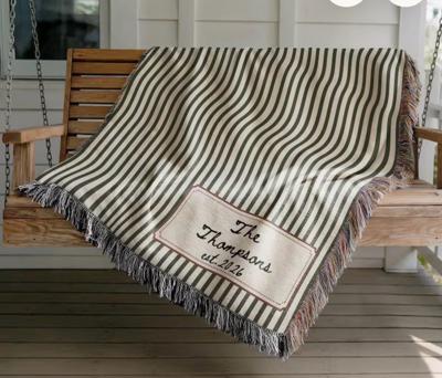 Personalized Family Name Woven Blanket, Custom Last Name Throw, Wedding Gift for Couple, Cotton Anniversary Gift, Housewarming Gift - Etsy
