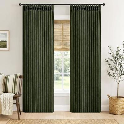 Pleated Linen Curtains 90 Inches Long | 2 Panels Curtains